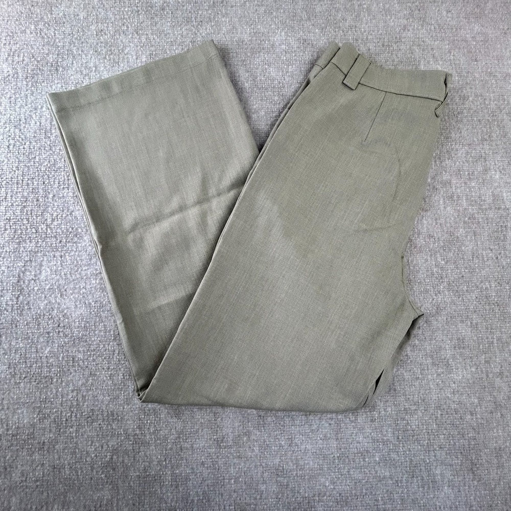 Commense Ankle Pants Womens Medium Gray Stretch‎ High Rise Flat Front Wide Leg